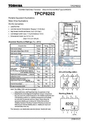 TPCP8202_1 datasheet - Portable Equipment Applications Motor Drive Applications DC_DC Converters