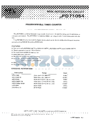 UPD71054L-10 datasheet - MOS INTEGRATED CIRCUIT