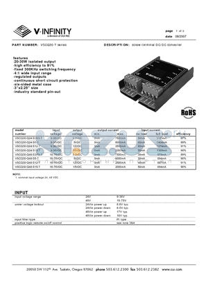 VSCQ30-Q24-S3R3-T datasheet - screw terminal DC/DC converter