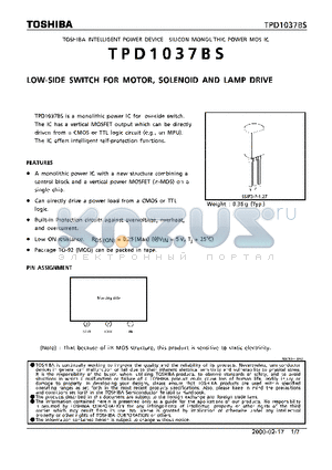TPD1037BS datasheet - LOW-SIDE SWITCH FOR MOTOR, SOLENOID AND LAMP DRIVE
