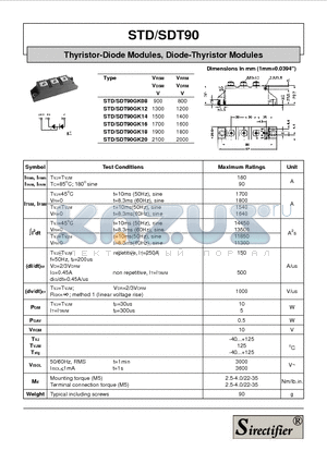 STD90GK18 datasheet - Thyristor-Diode Modules, Diode-Thyristor Modules