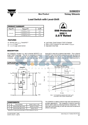 SI3863DV datasheet - Load Switch with Level-Shift