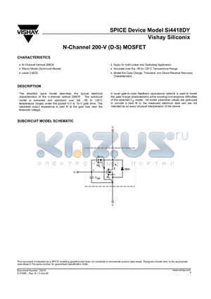 SI4418DY_05 datasheet - N-Channel 200-V (D-S) MOSFET
