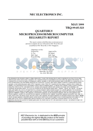 UPD7720AC datasheet - QUARTERLY MICROPROCESSOR/MICROCOMPUTER RELIABILITY REPORT