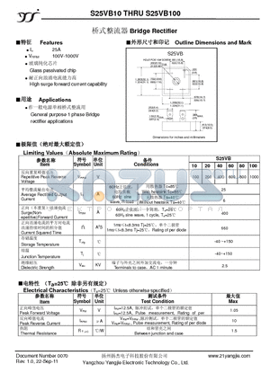 S25VB20 datasheet - Bridge Rectifier