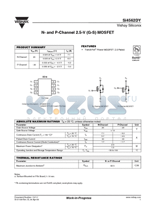 SI4562DY_06 datasheet - N- and P-Channel 2.5-V (G-S) MOSFET