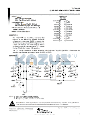 TPIC1501 datasheet - QUAD AND HEX POWER DMOS ARRAY