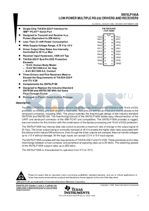 SN75LP185ADWR datasheet - LOW-POWER MULTIPLE RS-232 DRIVERS AND RECEIVERS