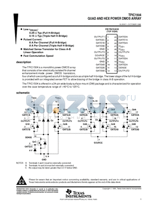 TPIC1504DW datasheet - QUAD AND HEX POWER DMOS ARRAY