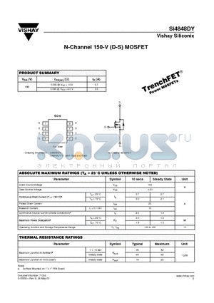 SI4848DY datasheet - N-Channel 150-V (D-S) MOSFET