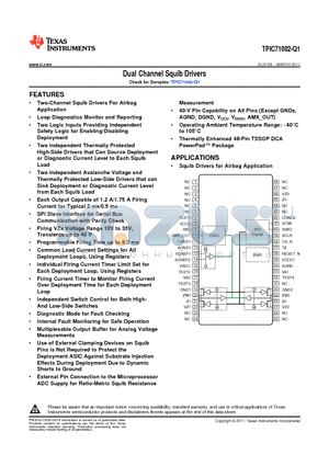 TPIC71002-Q1 datasheet - Dual Channel Squib Drivers