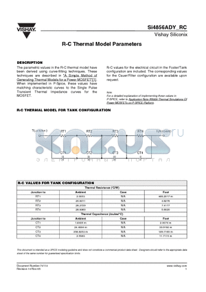 SI4856ADY-RC datasheet - R-C Thermal Model Parameters