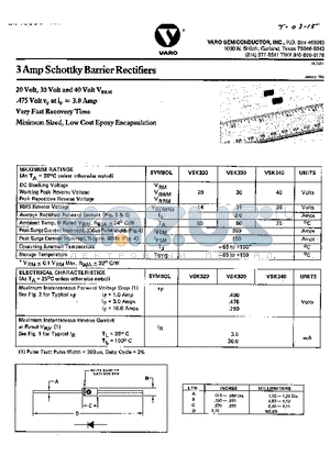 VSK340 datasheet - 3 Amp Schottky Barrier Rectifiers