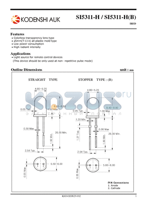 SI5311-H datasheet - Colorless transparency lens type