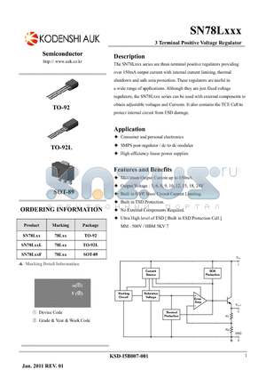 SN78L24 datasheet - 3 Terminal Positive Voltage Regulator