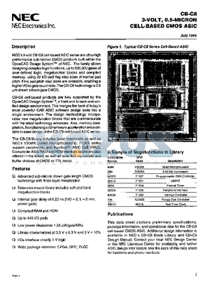 UPD946XX datasheet - 3-VOLT, 0.5-MICRON CELL-BASED CMOS ASIC