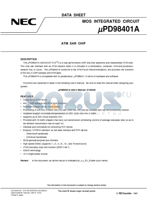 UPD98401A datasheet - ATM SAR CHIP