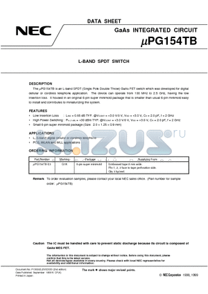 UPG154 datasheet - L-BAND SPDT SWITCH
