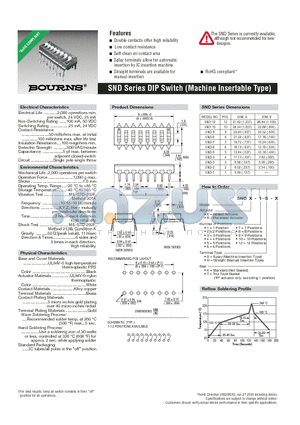 SNDR-10S-X datasheet - DIP Switch (Machine Insertable Type)