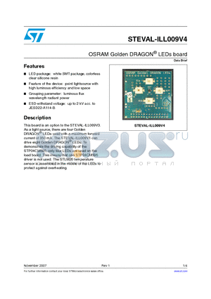 STEVAL-ILL009V4 datasheet - OSRAM Golden DRAGON^ LEDs board