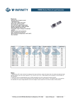 VSNS5-5-1R8 datasheet - Point of Load Converter
