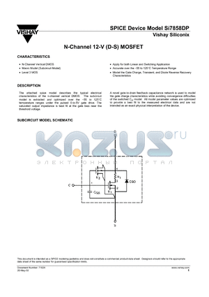 SI7858DP datasheet - N-Channel 12-V (D-S) MOSFET