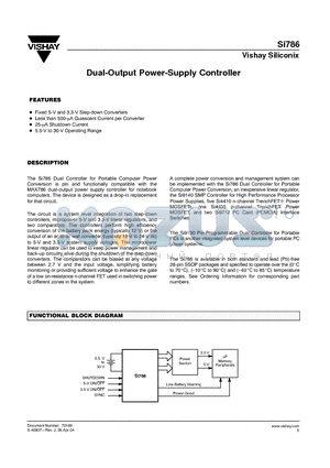 SI786CRG-T1 datasheet - Dual-Output Power-Supply Controller