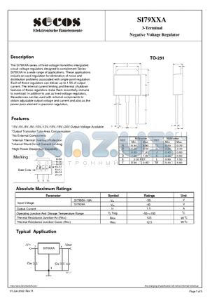 SI7912A datasheet - 3-Terminal Negative Voltage Regulator