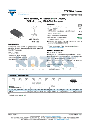 TCLT1009 datasheet - Optocoupler, Phototransistor Output, SOP-4L, Long Mini-Flat Package