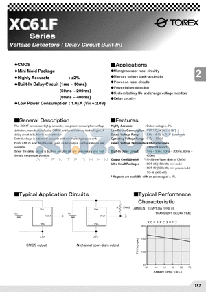 XC61FC2512TL datasheet - Voltage Detectors ( Delay Circuit Built-In)
