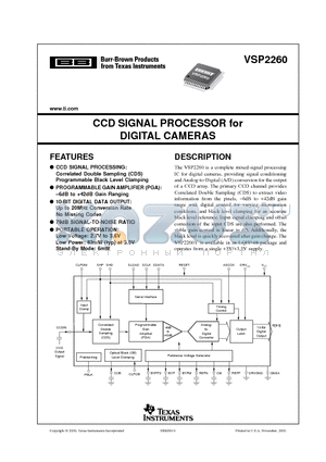 VSP2260Y/2K datasheet - CCD SIGNAL PROCESSOR for DIGITAL CAMERAS