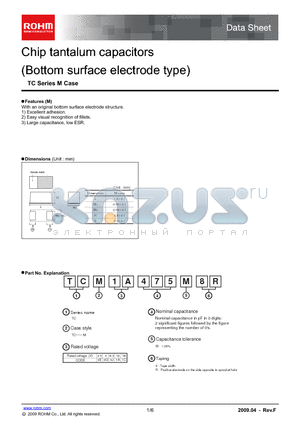 TCM0E105M8R datasheet - Chip tantalum capacitors (Bottom surface electrode type)