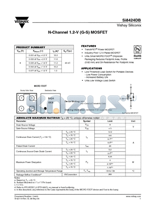 SI8424DB-T1-E1 datasheet - N-Channel 1.2-V (G-S) MOSFET