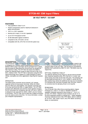 STF28-461HH datasheet - STF28-461 EMI Input Filters