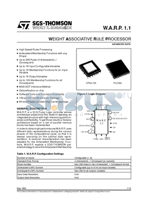 STFLWARP11 datasheet - WEIGHT ASSOCIATIVE RULE PROCESSOR