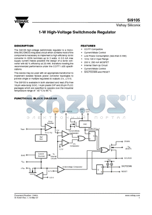 SI9105DN02-T1 datasheet - 1-W High-Voltage Switchmode Regulator