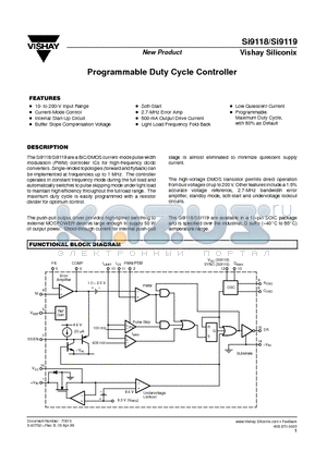 SI9118 datasheet - Programmable Duty Cycle Controller