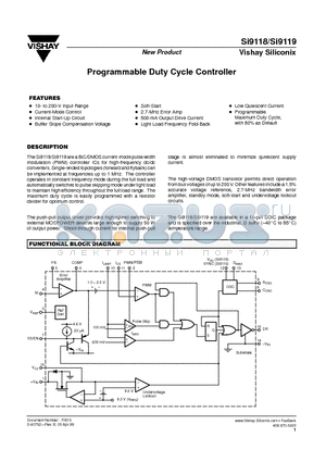 SI9119DY datasheet - Programmable Duty Cycle Controller
