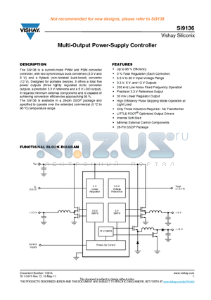 SI9136 datasheet - Multi-Output Power-Supply Controller