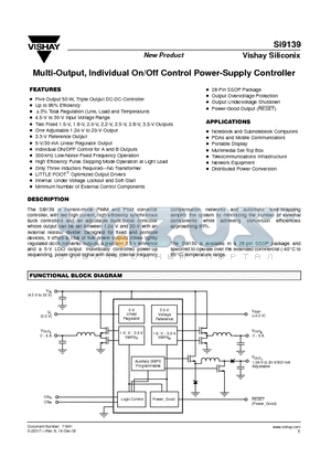 SI9139DG-1815 datasheet - Multi-Output, Individual On/Off Control Power-Supply Controller