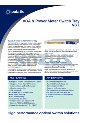 VST-12X20-LU1 datasheet - VOA & Power Meter Switch Tray