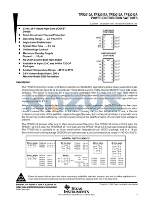 TPS2010AD datasheet - POWER-DISTRIBUTION SWITCHES