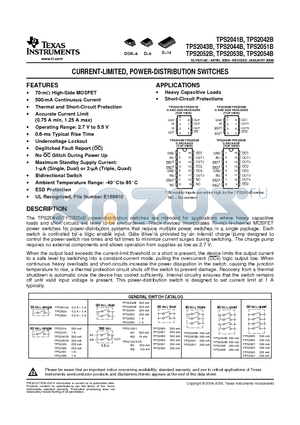 TPS201XA datasheet - CURRENT-LIMITED, POWER-DISTRIBUTION SWITCHES