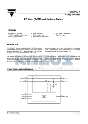 SI9706DY-T1 datasheet - PC Card (PCMCIA) Interface Switch
