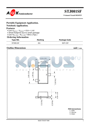 STJ001SF datasheet - P-channel Trench MOSFET