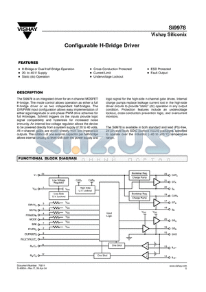 SI9978DW-T1-E3 datasheet - Configurable H-Bridge Driver
