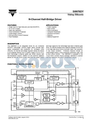 SI9976DY datasheet - N-Channel Half-Bridge Driver