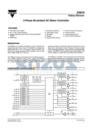 SI9979_04 datasheet - 3-Phase Brushless DC Motor Controller