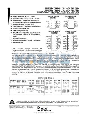 TPS2045ADRG4 datasheet - CURRENT-LIMITED POWER-DISTRIBUTION SWITCHES