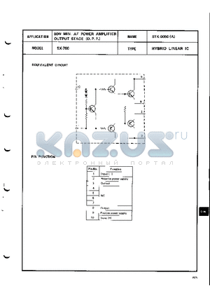 STK-0050A datasheet - 50W MIN AF POWER AMPLIFIER OUTPUT STAGE (D.P.P.)